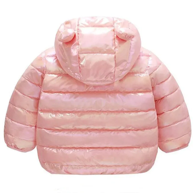 1-5 Years Old Boys Girls Lightweight Down Jacket Children's Autumn Winter Fashion Smooth Colorful Fabric Cotton Coat Top Clothes