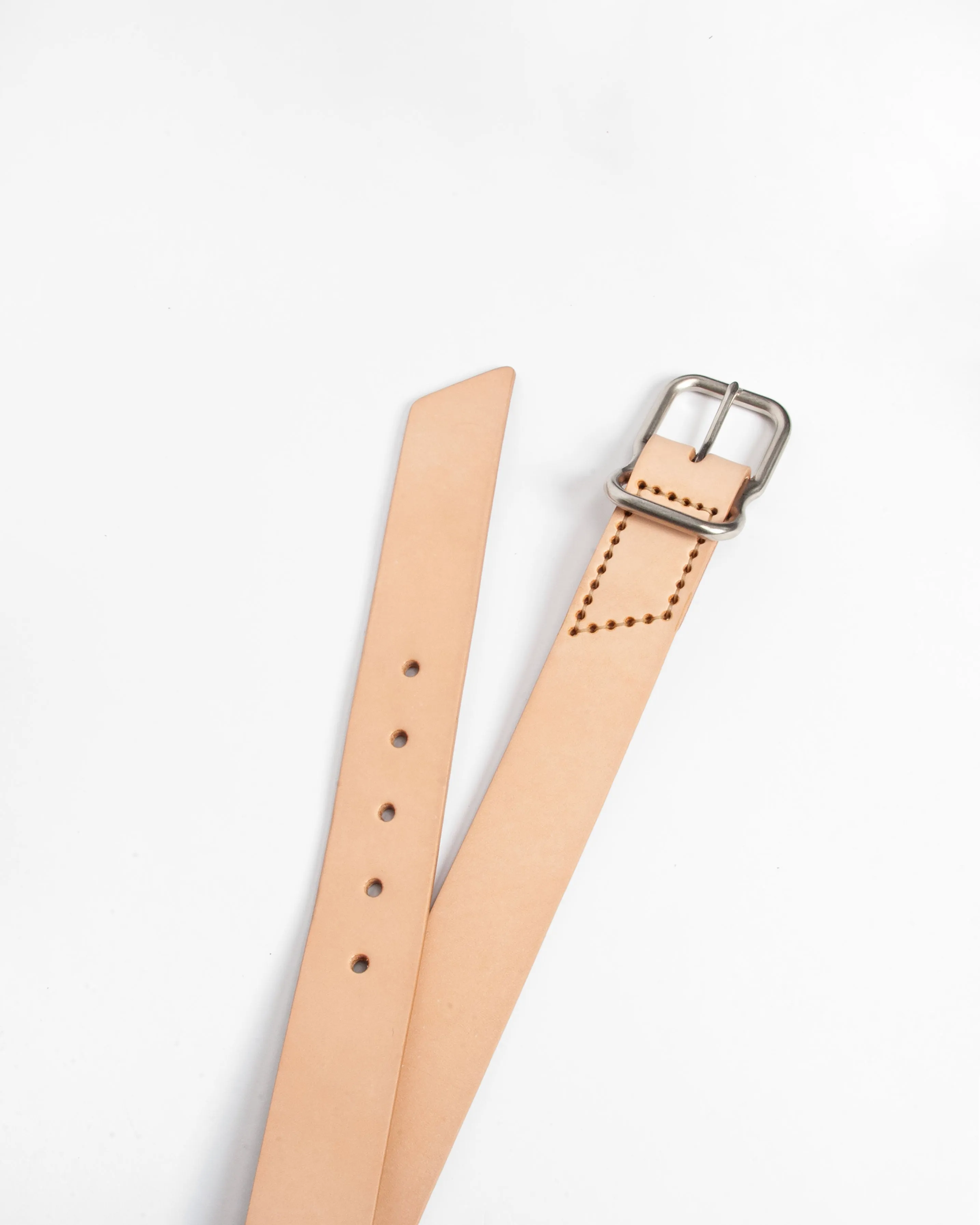 112 Signature Leather Belt - Natural Veg Tan - Nickel