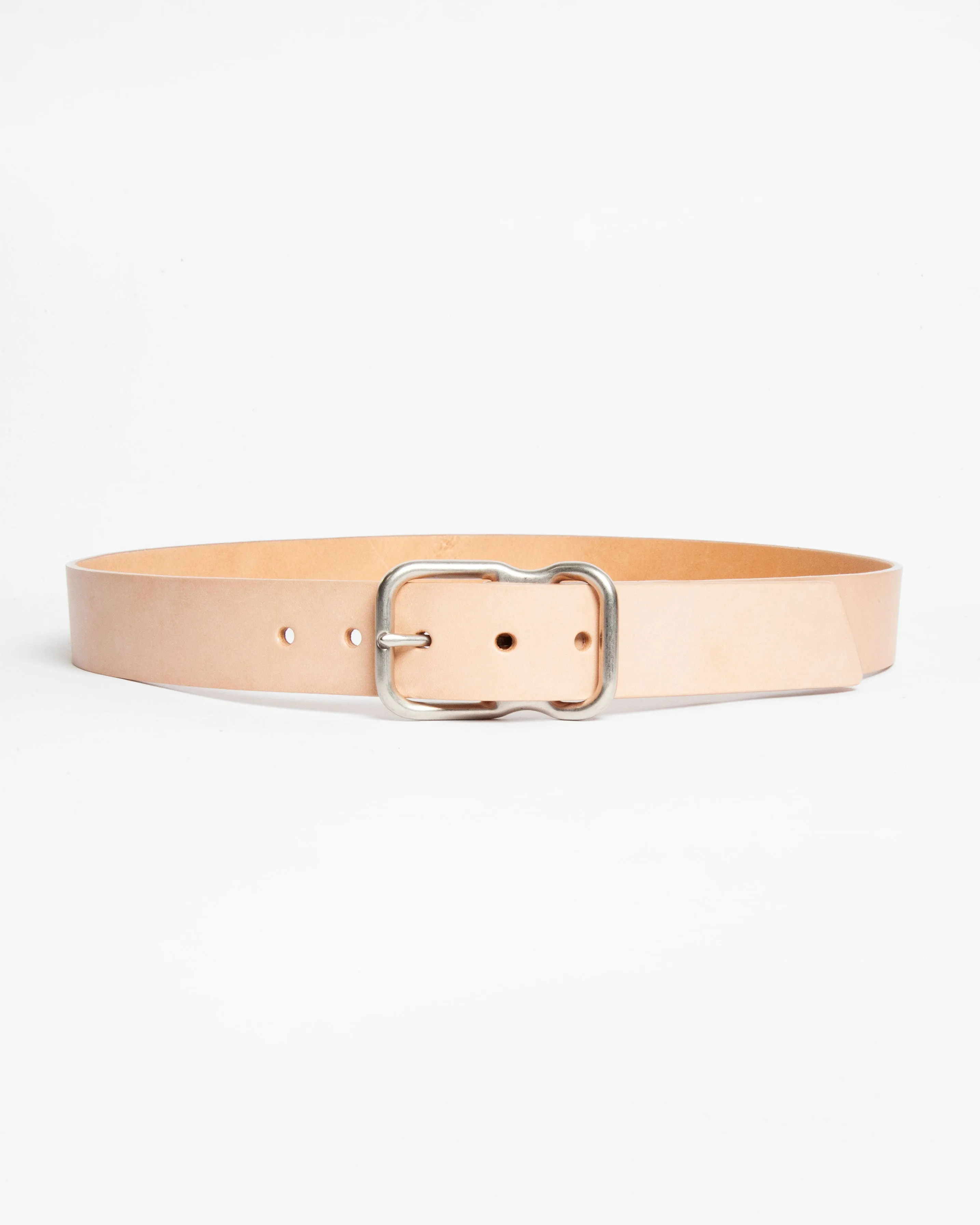 112 Signature Leather Belt - Natural Veg Tan - Nickel