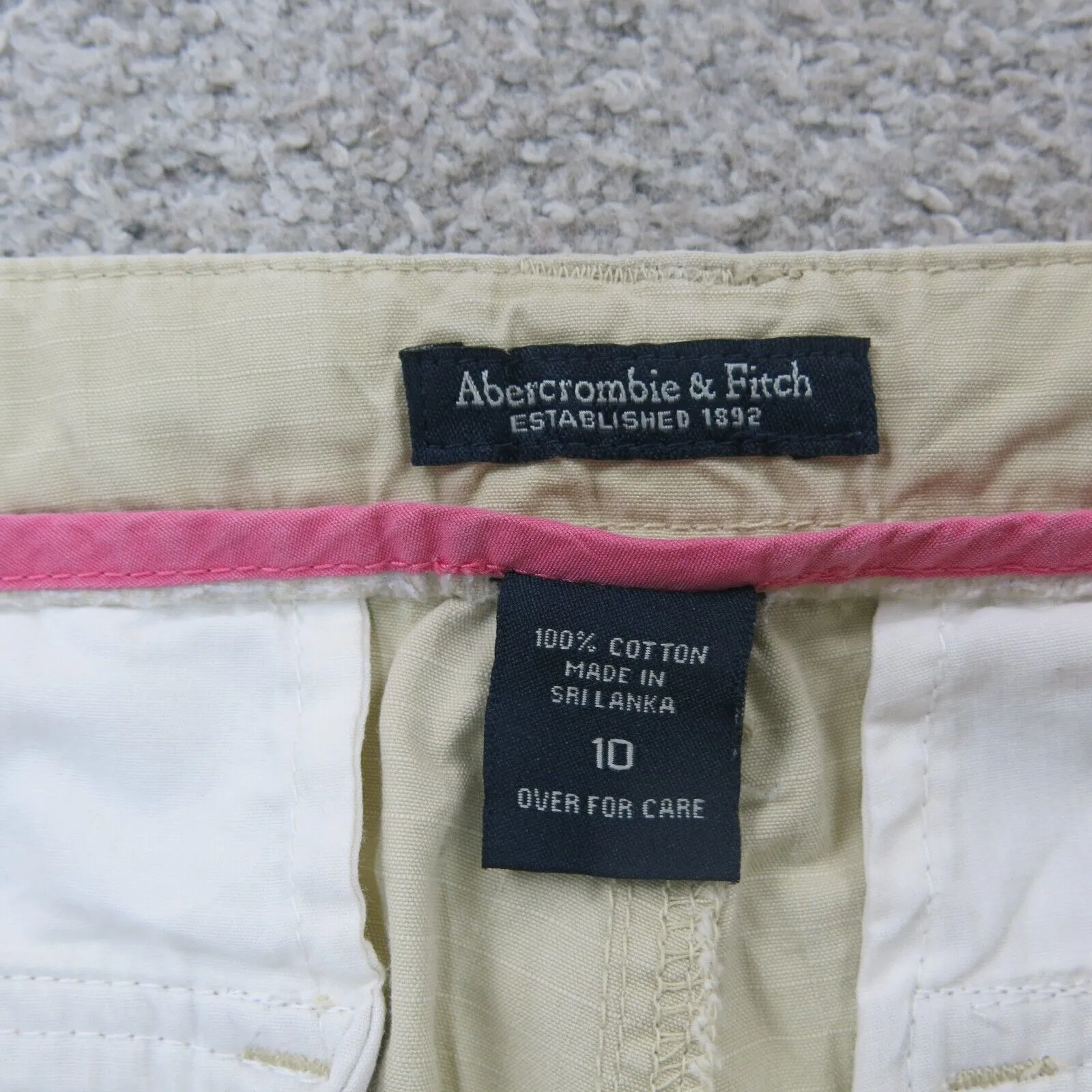 Abercrombie & Fitch Womens Pant Straight Leg 100% Cotton Pockets Tan Size 10