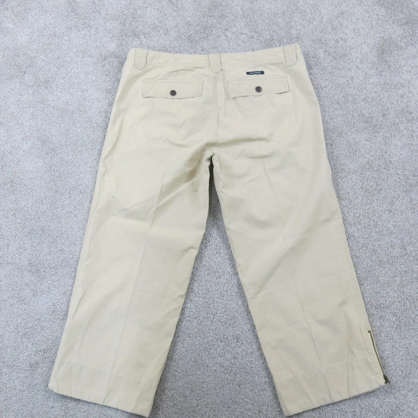 Abercrombie & Fitch Womens Pant Straight Leg 100% Cotton Pockets Tan Size 10