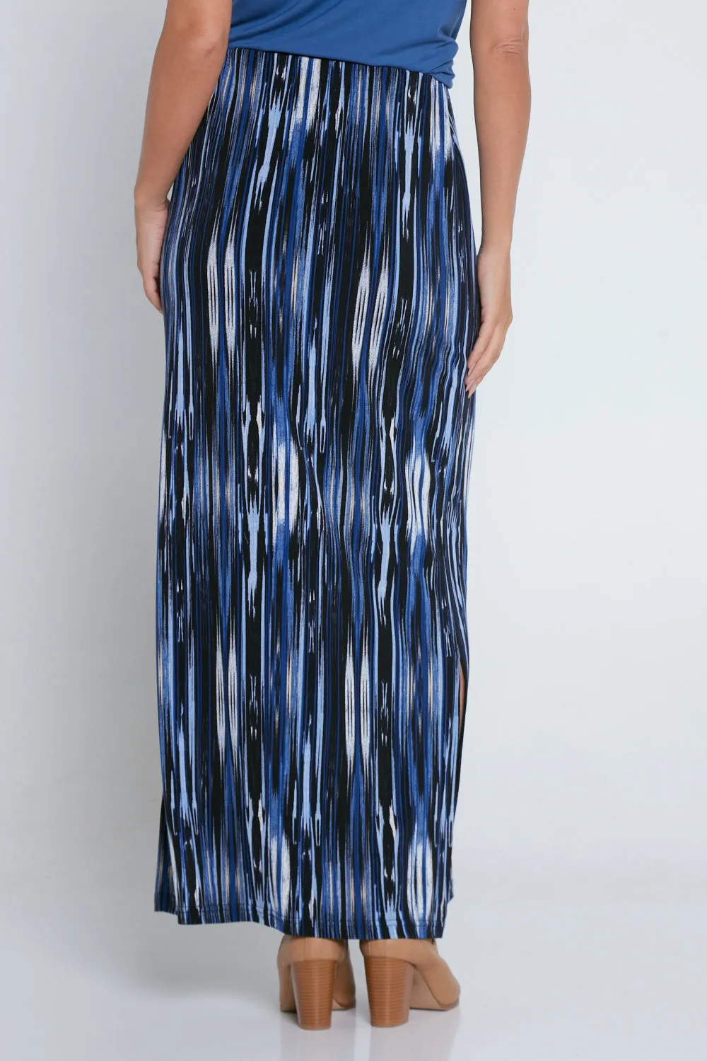 Adelaide Skirt - Blue/Stripe Print