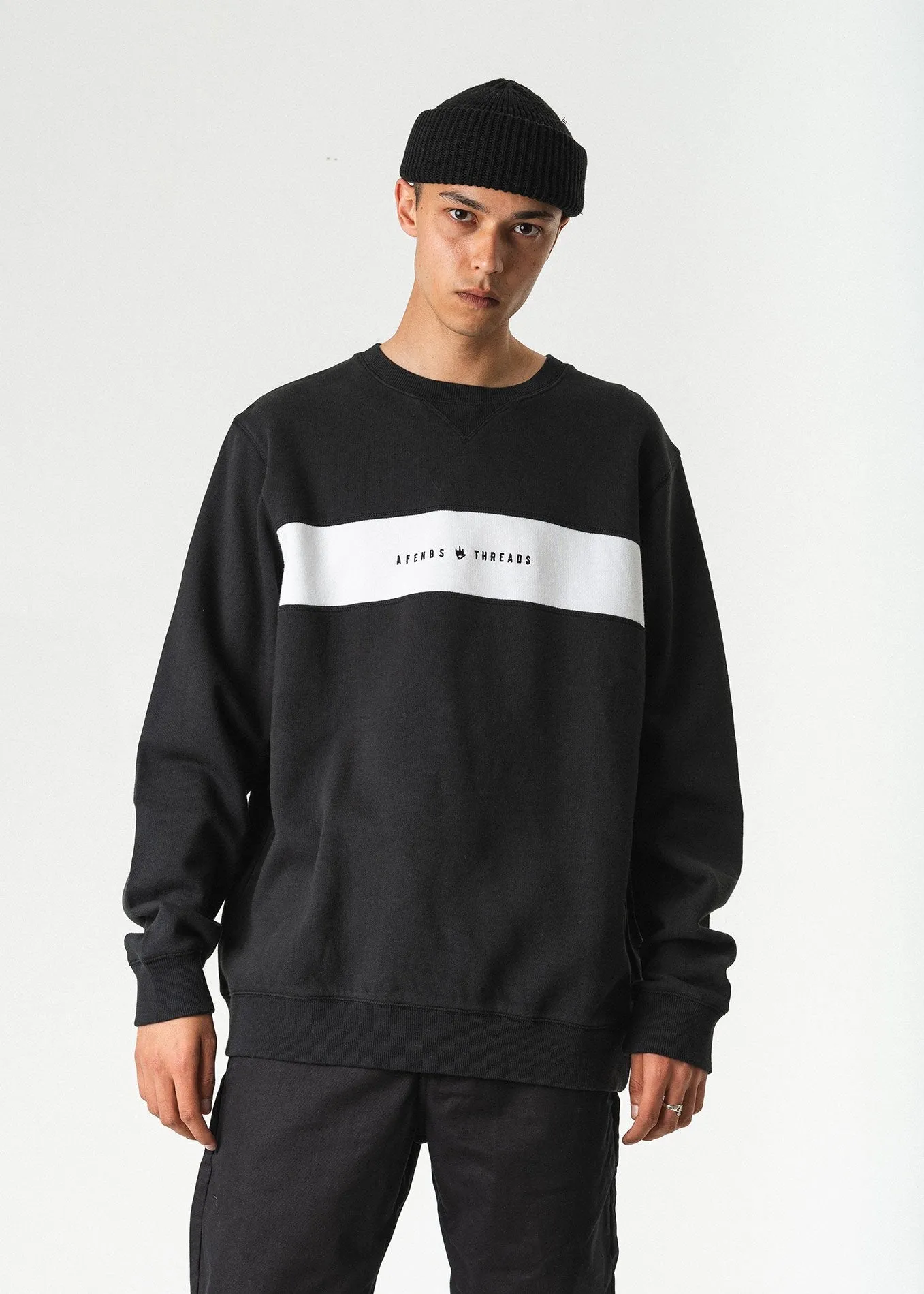 Afends Mens Threads - Panel Crew Neck