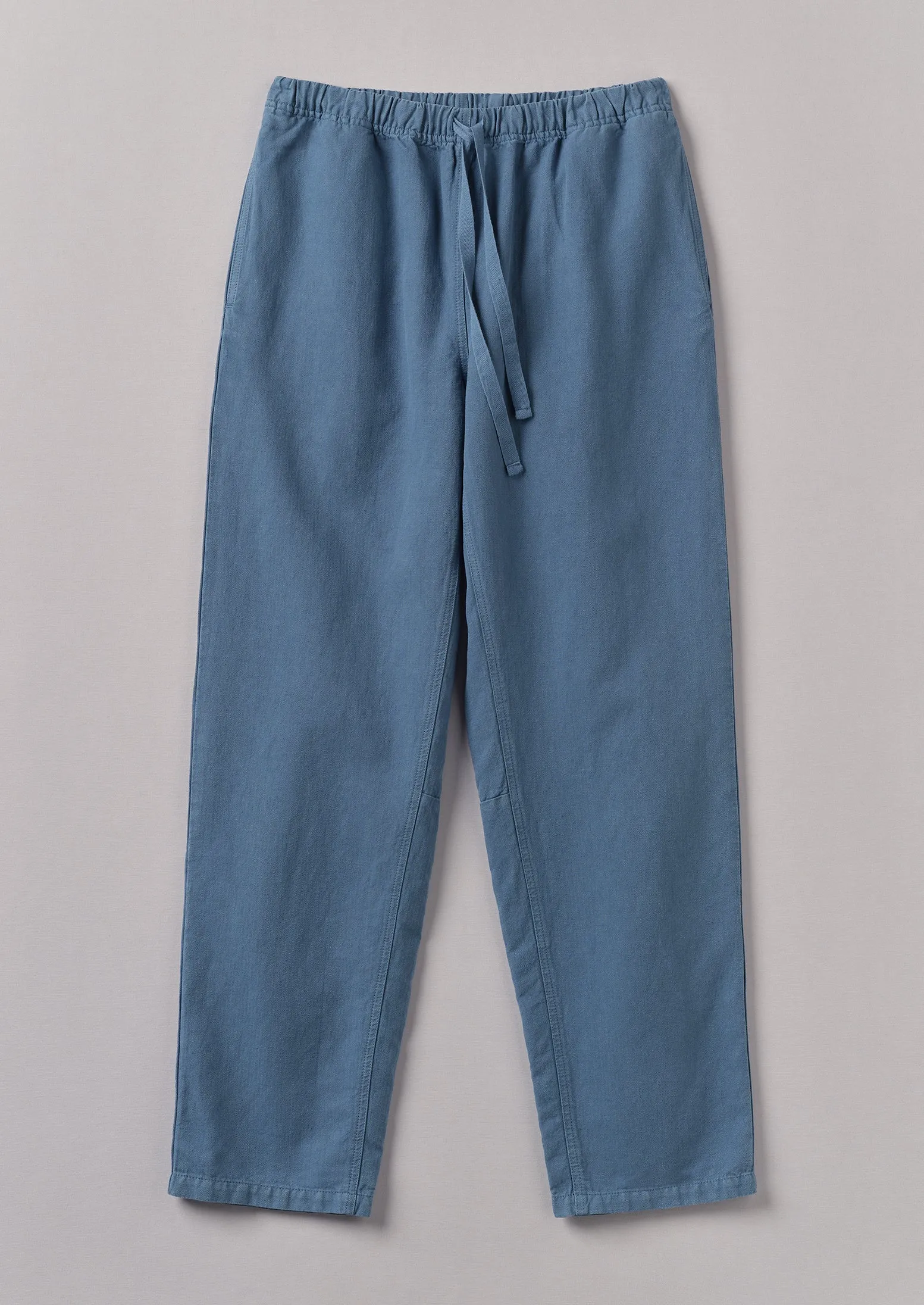 Alfie Garment Dyed Herringbone Pants | Slate Blue