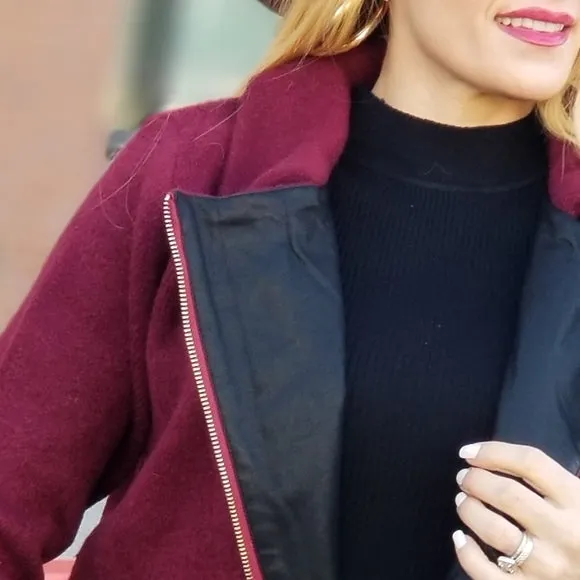 ALLI Burgundy Sweater Jacket