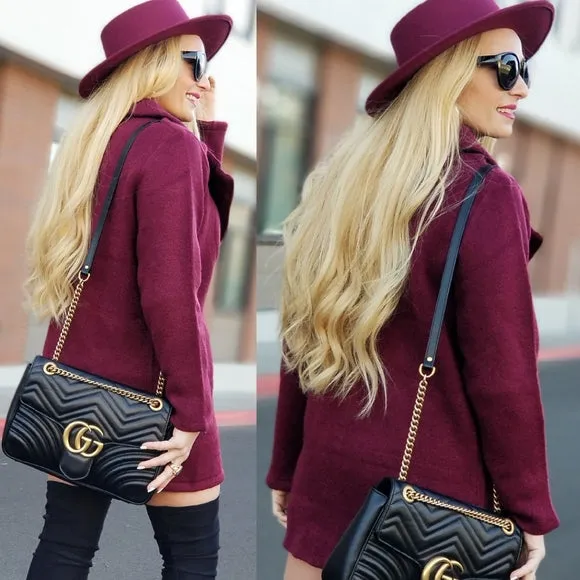 ALLI Burgundy Sweater Jacket