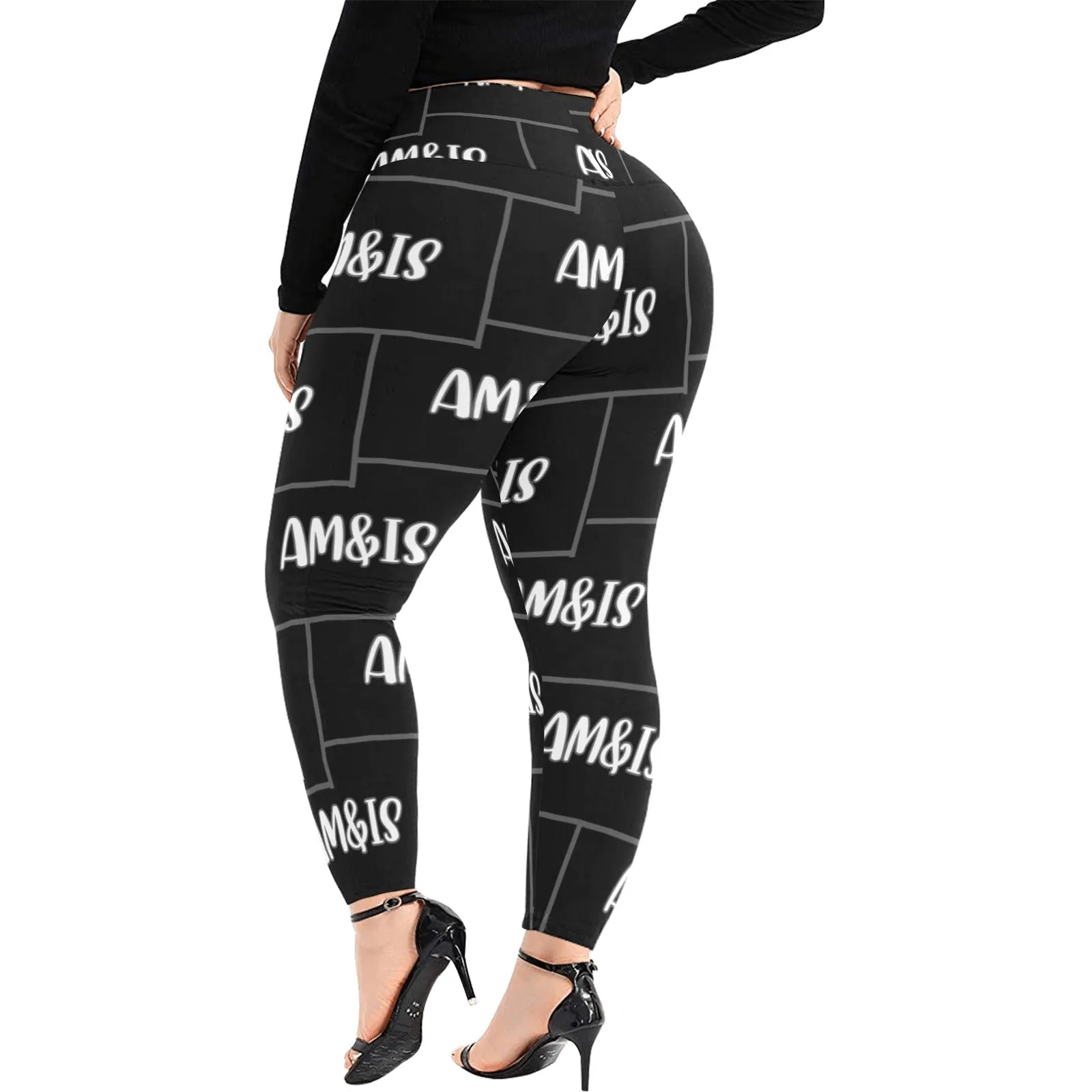 Am&Is Women's High Waist Leggings Voluptuous ( ) Plus Size