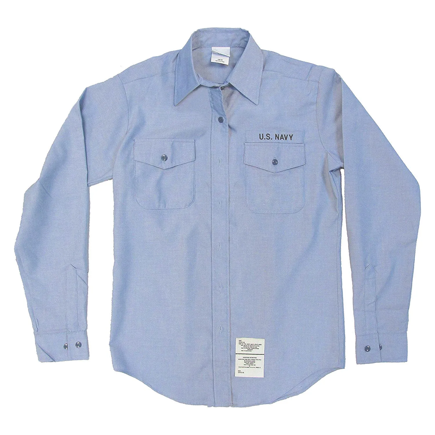 AS-IS NAVY Women's Blue Utility Work Shirt - Long Sleeve