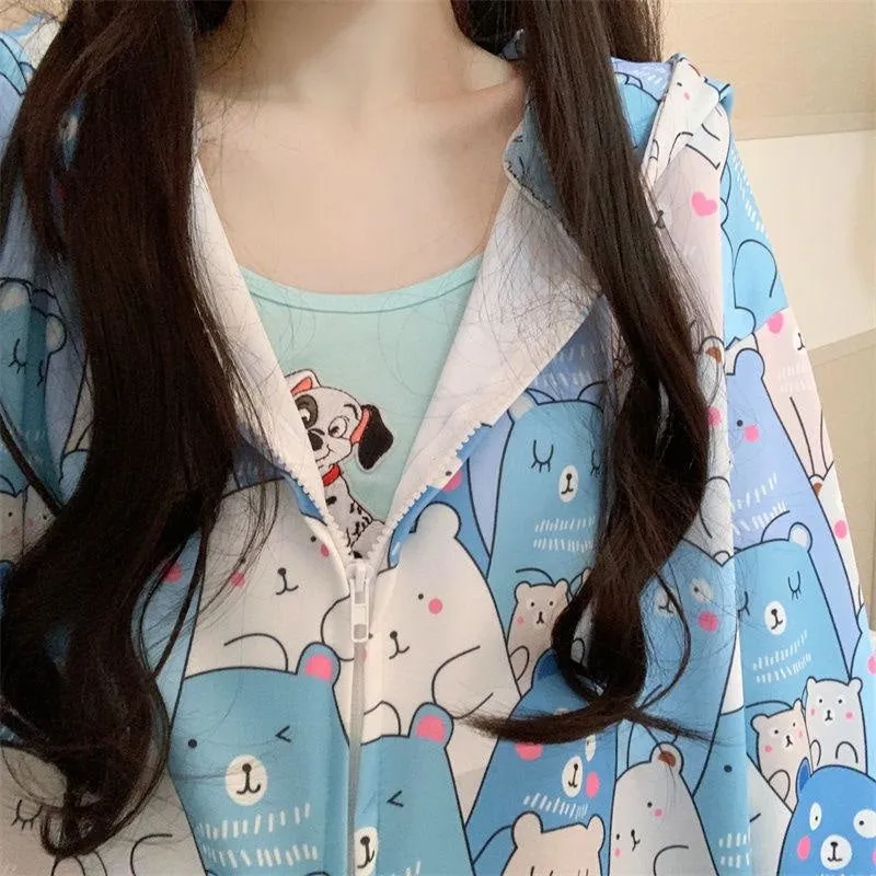 Baby Blue Bear Windbreaker