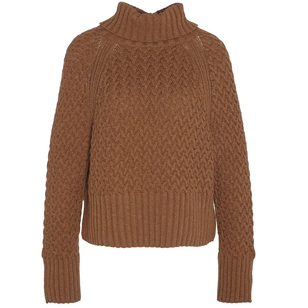 Barbour Malton Roll Neck Knitted Old Gold Jumper