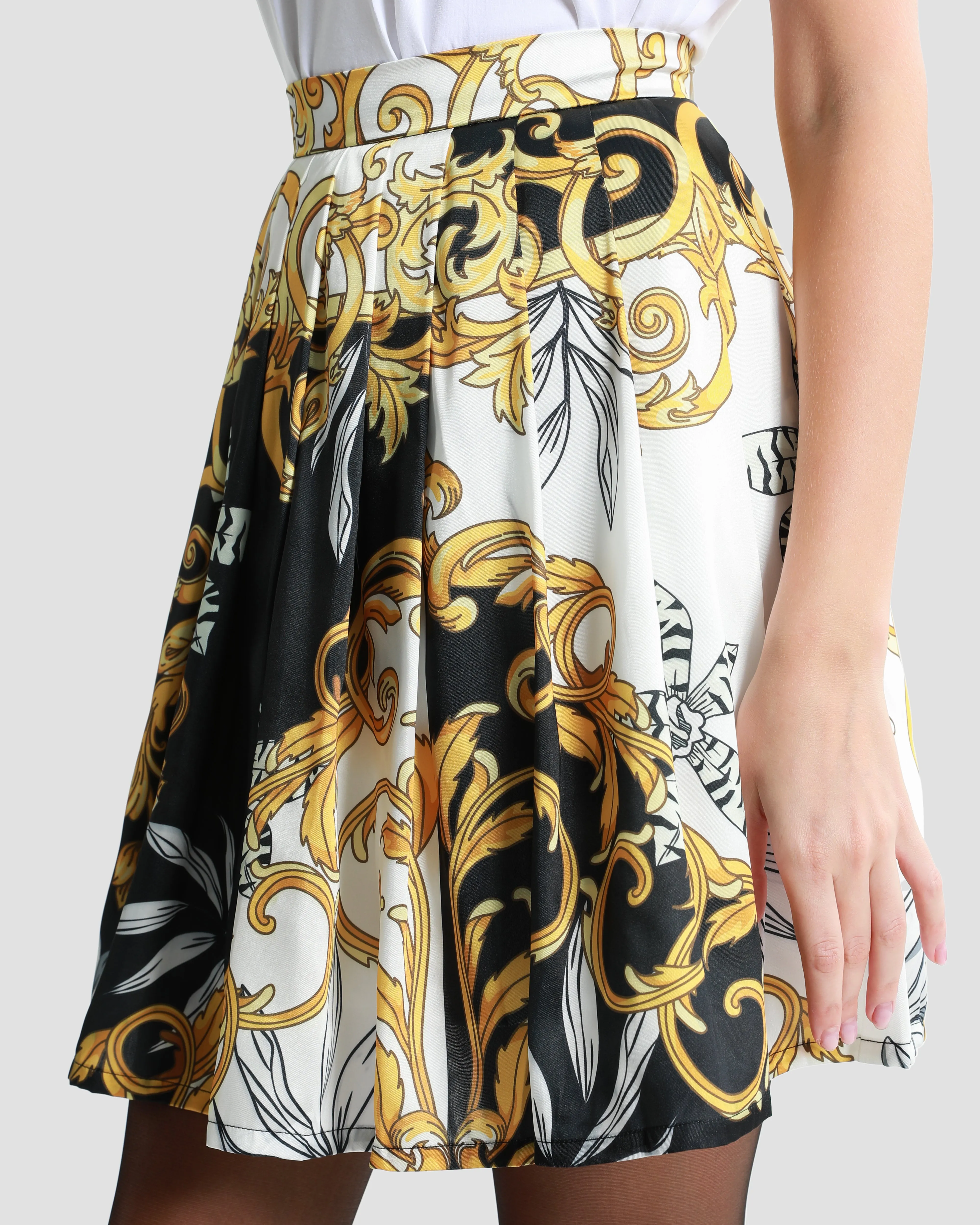 Baroque Pleated Mini Skirt