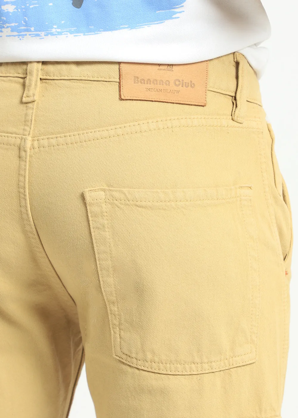 Beige Double Pocket Cargo Denim