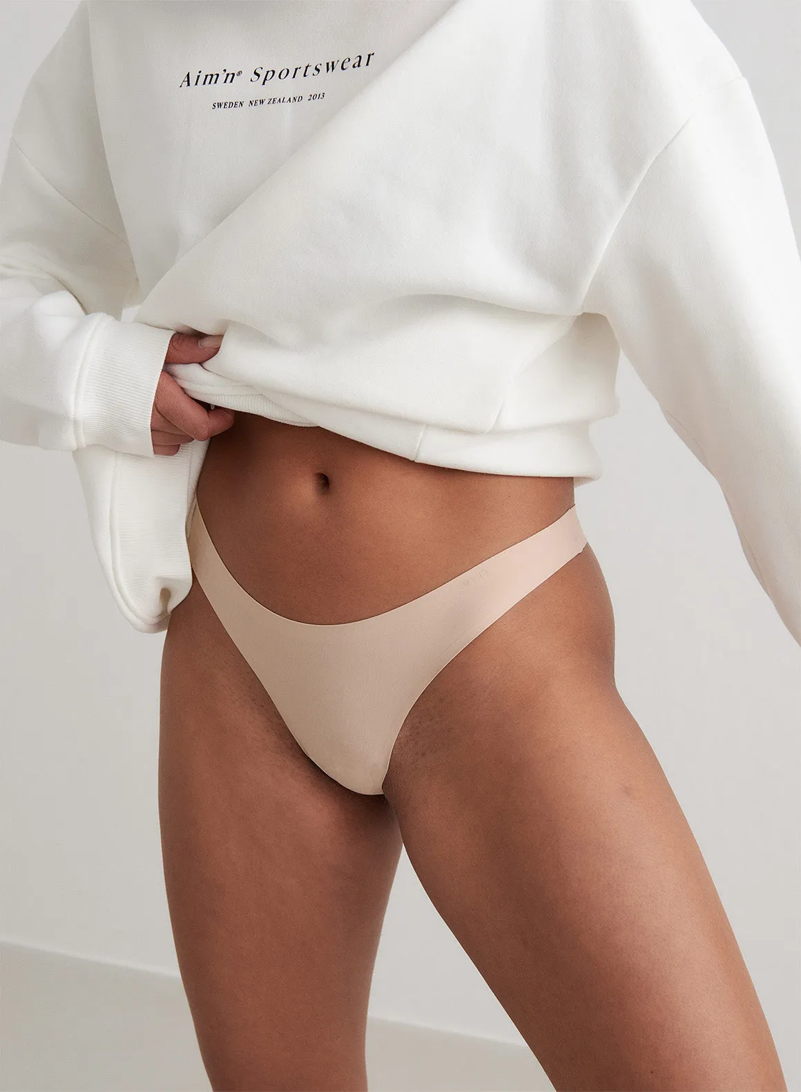 Beige Invisible Thong 3-PACK