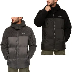 Bench Mens Detta Padded Contrast Sherpa Hooded Jacket