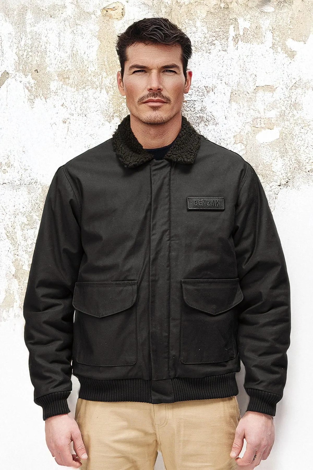 Benzak - BBJ-03 Flight Jacket  M-65 Reverse Sateen Twill in Black