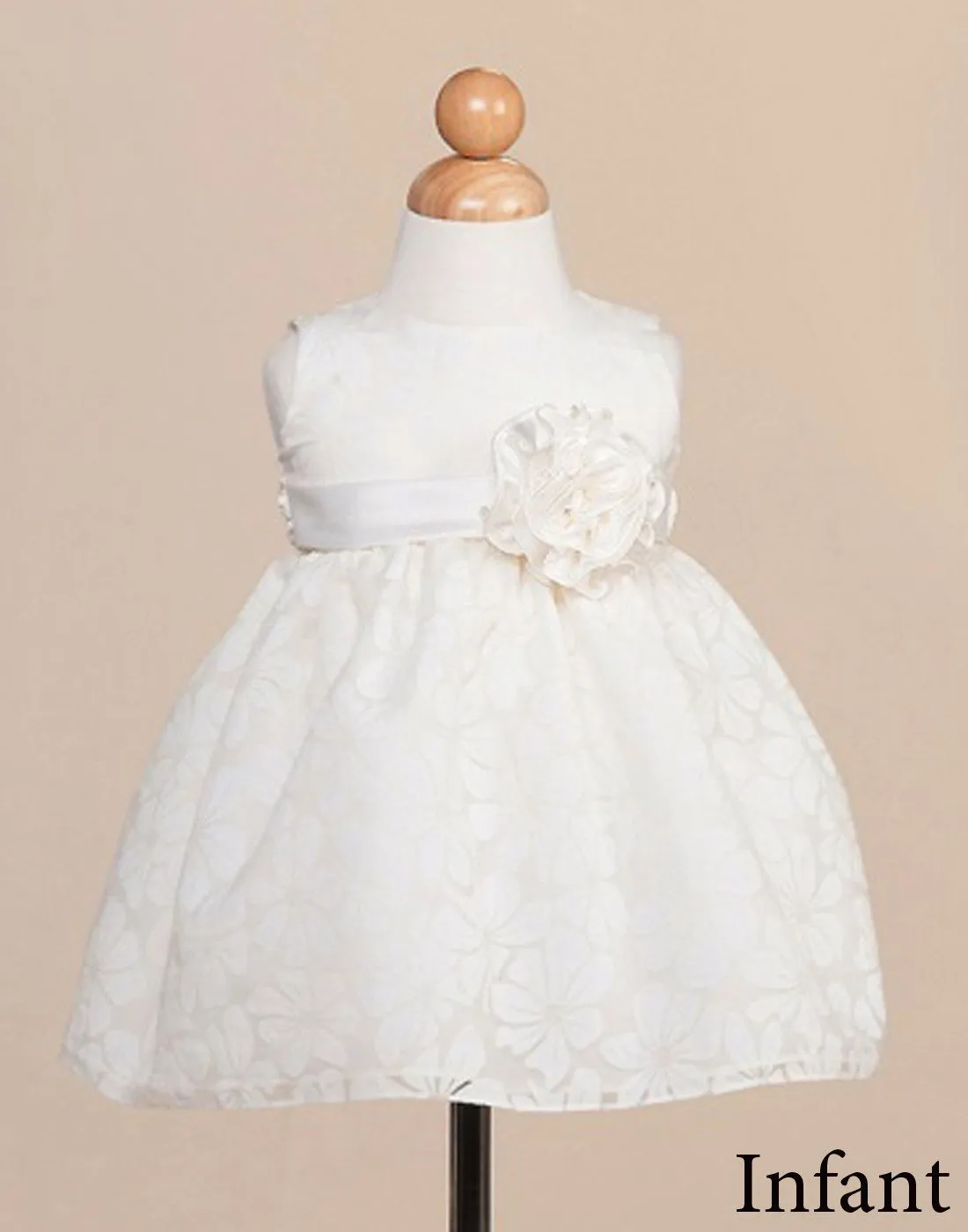 Bewitching Sleeveless Lace Flower Girl Dress - Ivory