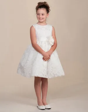 Bewitching Sleeveless Lace Flower Girl Dress - Ivory