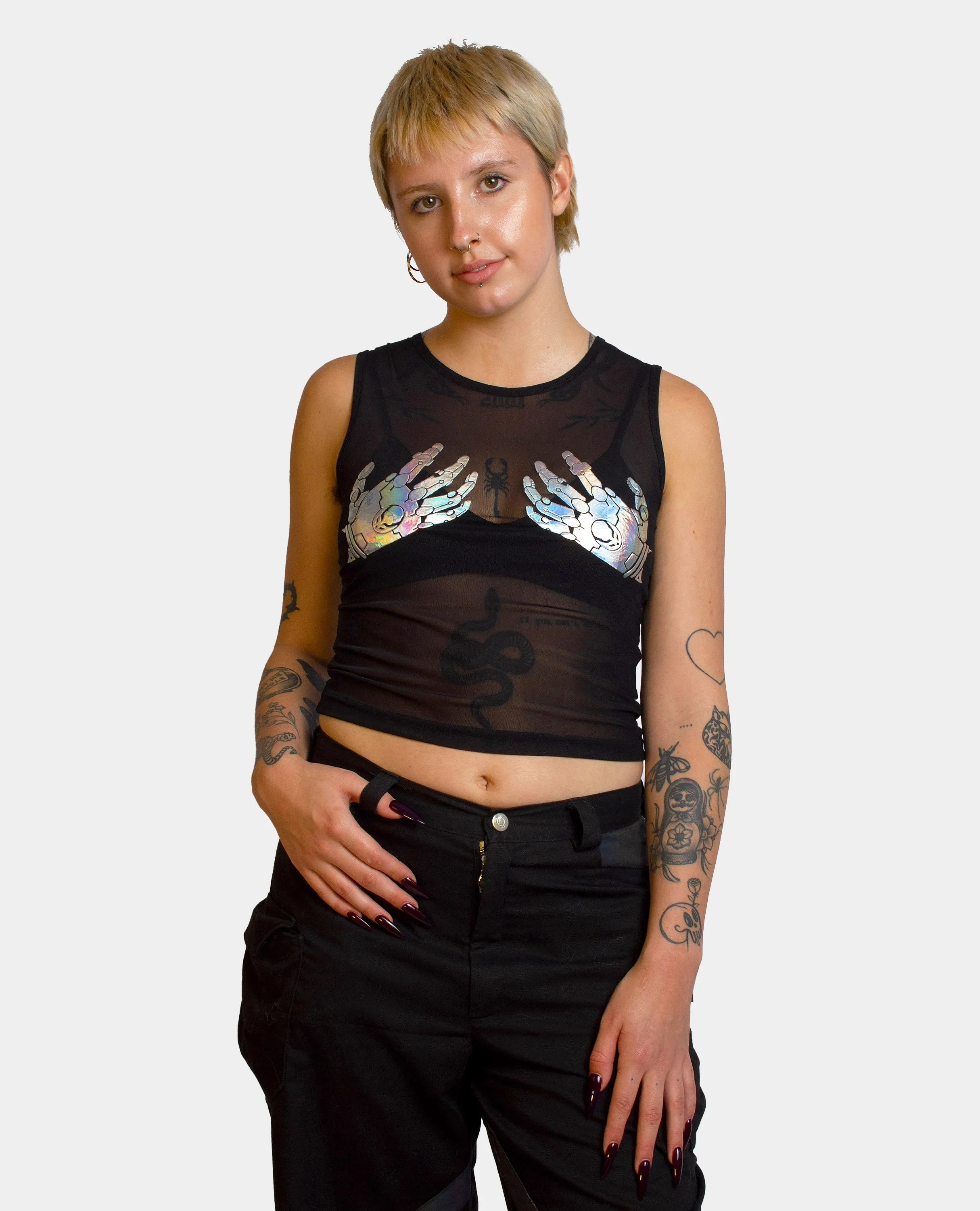 BIONIC BRA ATOMIC MESH CROP VEST BLACK