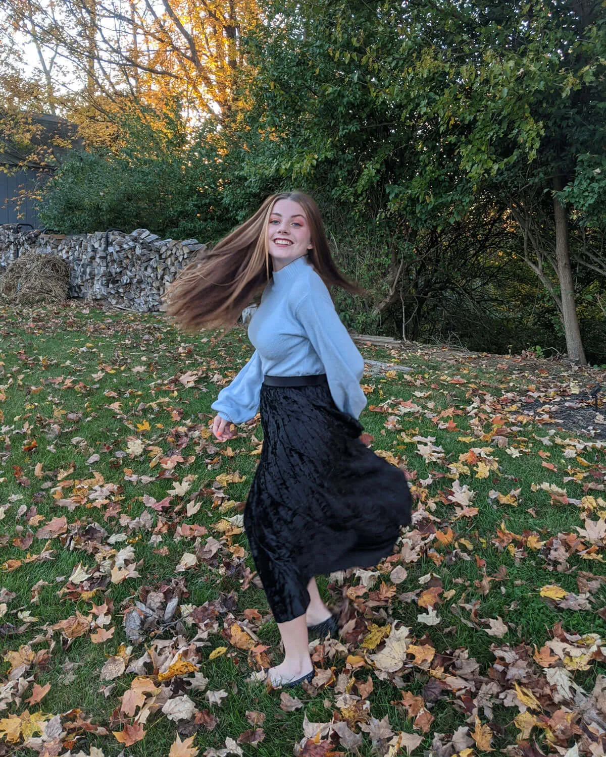 Black Crushed Velvet Monroe Skirt