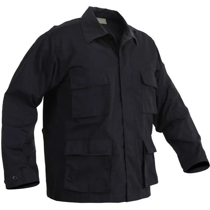 Black - Military BDU Shirt - Polyester Cotton