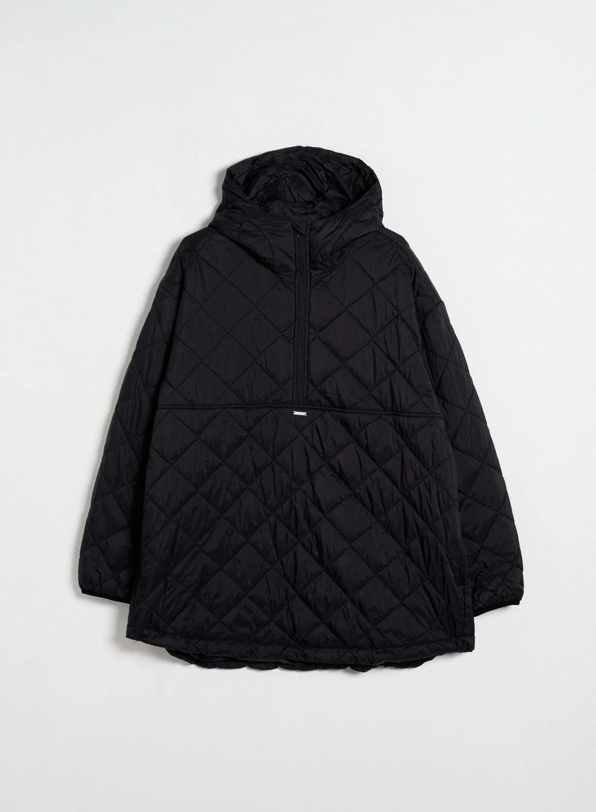 Black Oversized Quilted Anorak