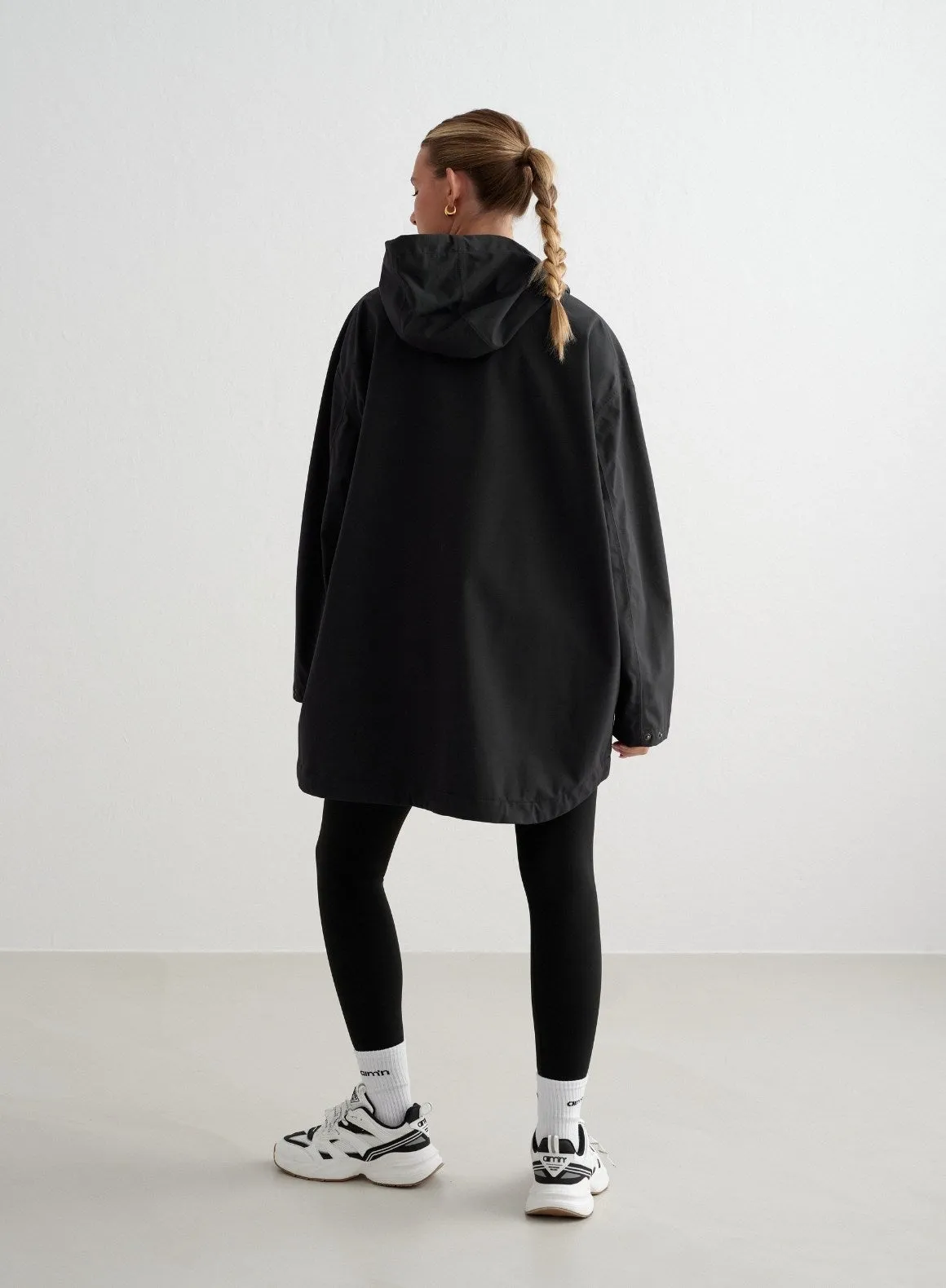 Black Waterproof Oversized Anorak