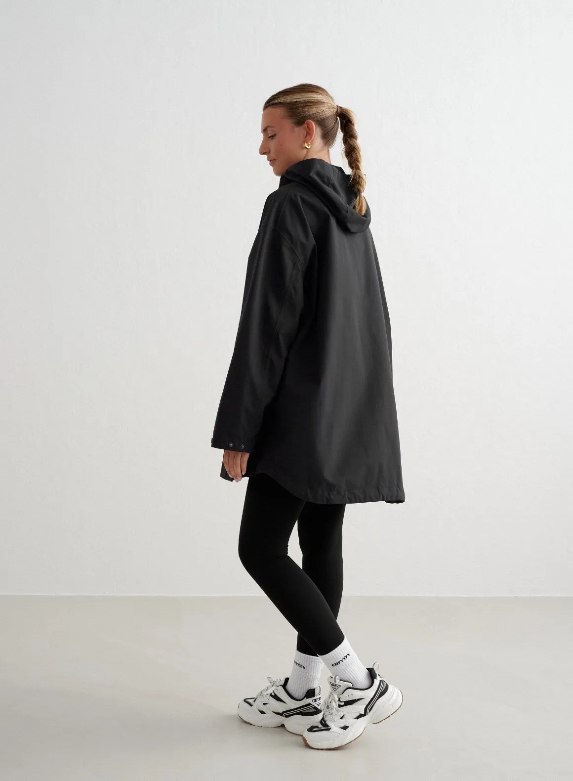 Black Waterproof Oversized Anorak