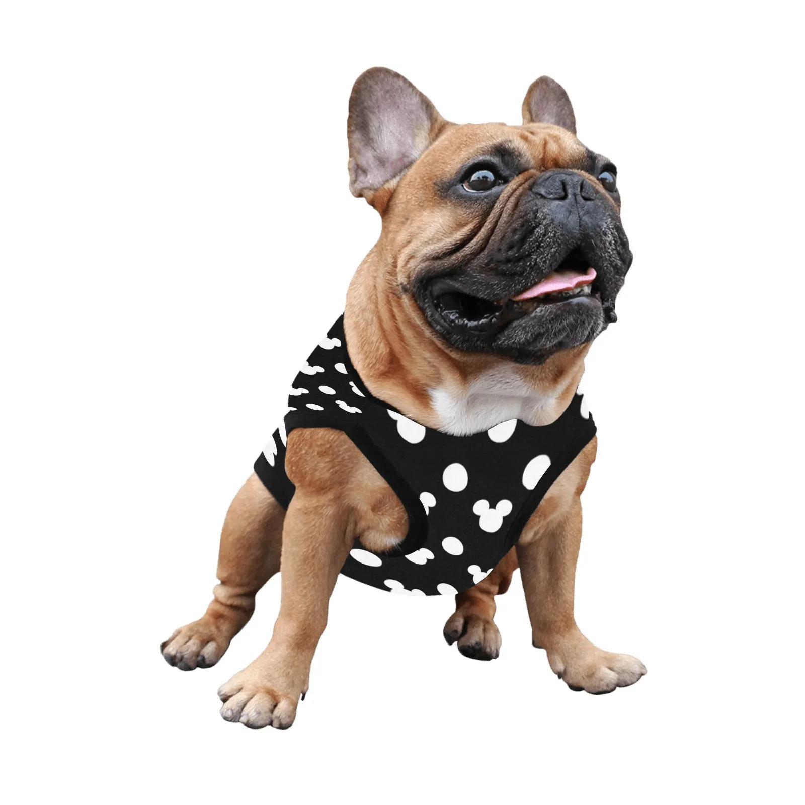 Black With White Mickey Polka Dots Pet Tank Top