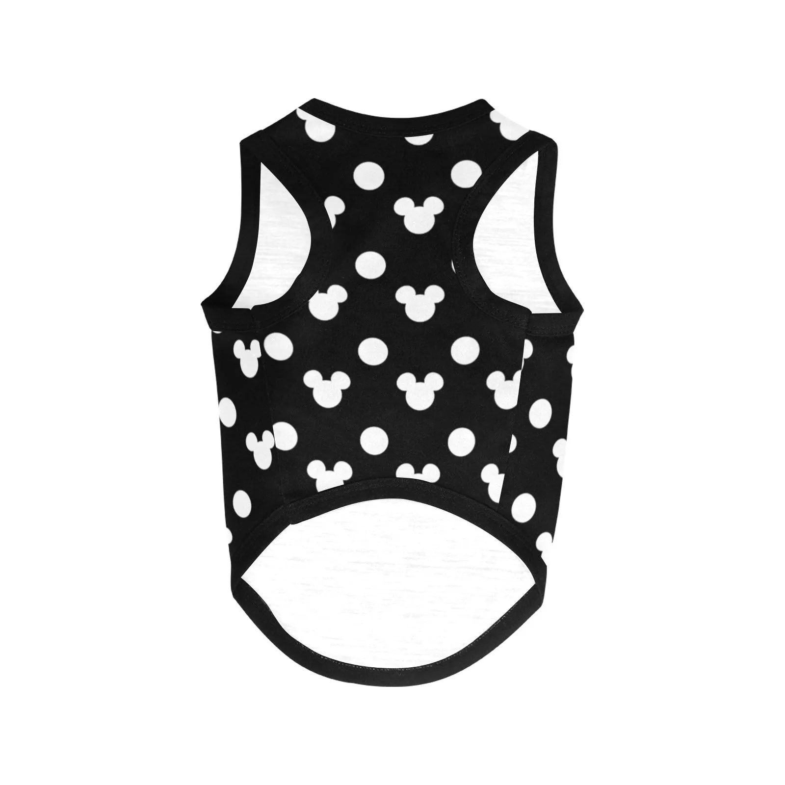 Black With White Mickey Polka Dots Pet Tank Top