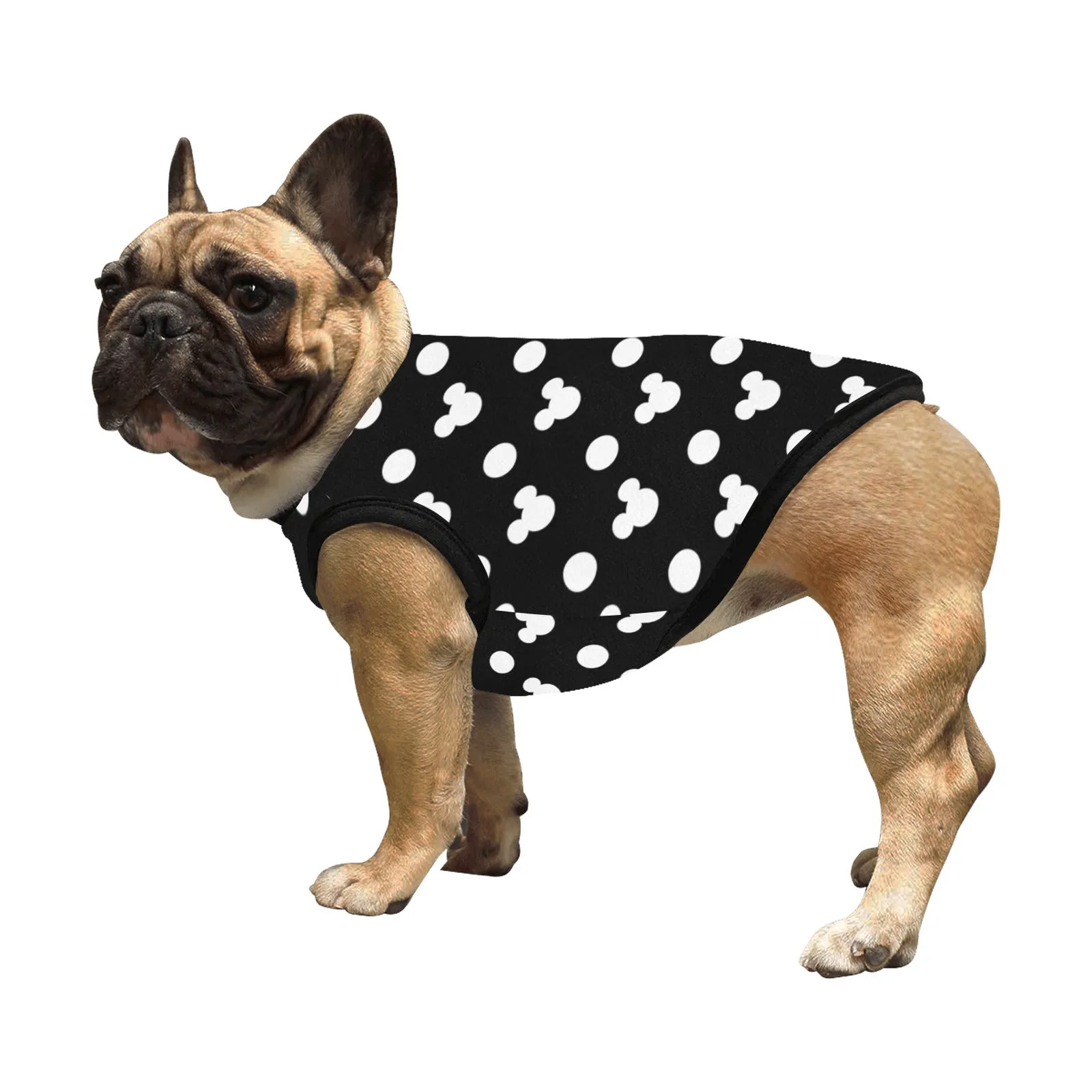 Black With White Mickey Polka Dots Pet Tank Top