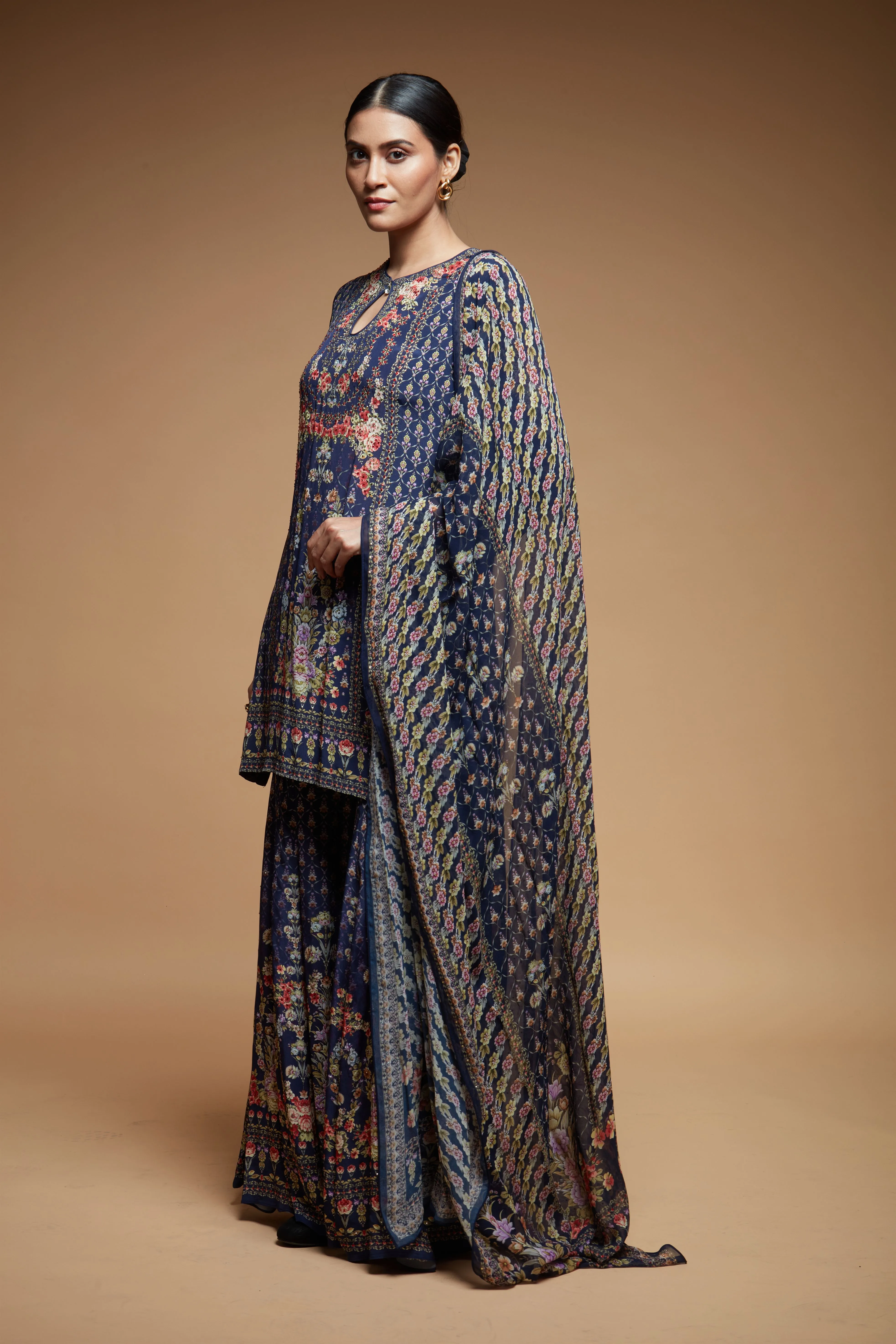 Blue Color Sharara