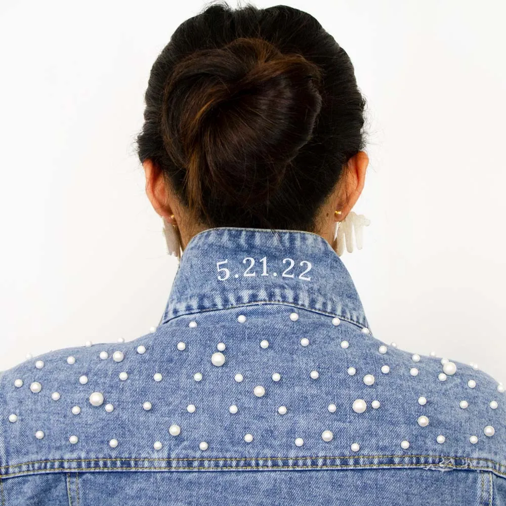 (Blue Pearl) Bridal Denim Jacket