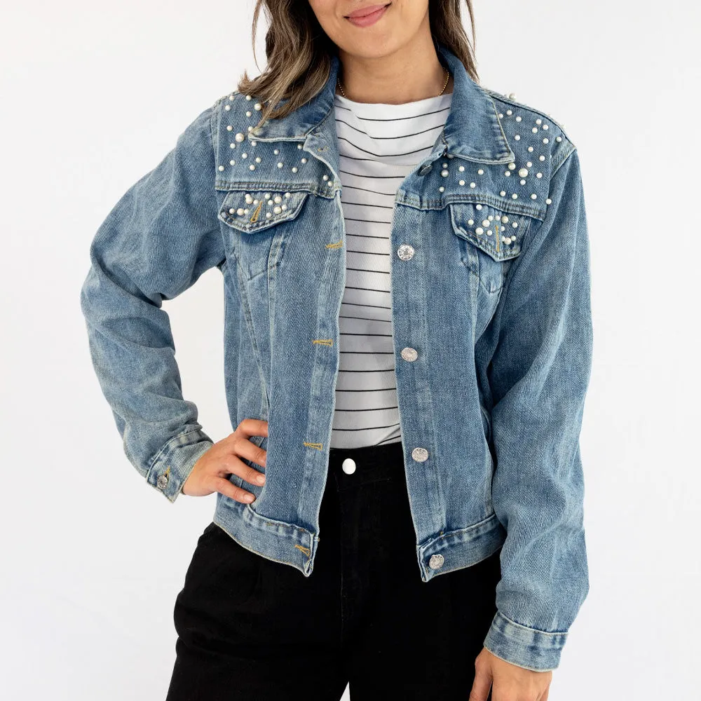 (Blue Pearl) Bridal Denim Jacket