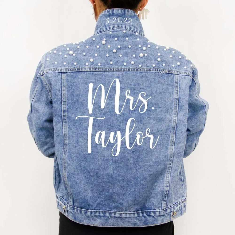 (Blue Pearl) Bridal Denim Jacket