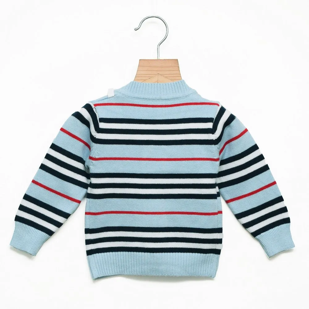 Blue Striped Woollen Sweater