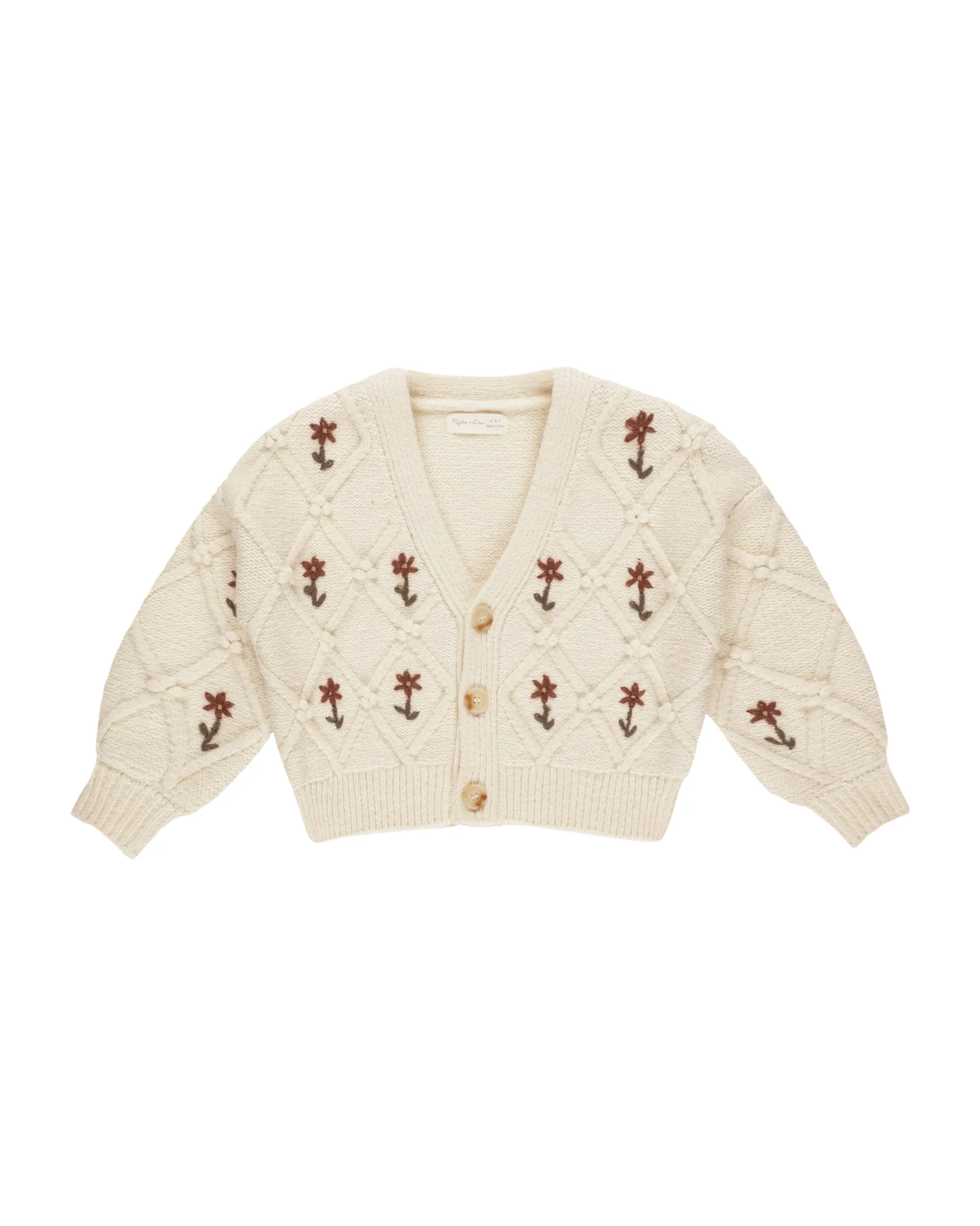 Boxy Cardigan || Winter Floral Embroidery