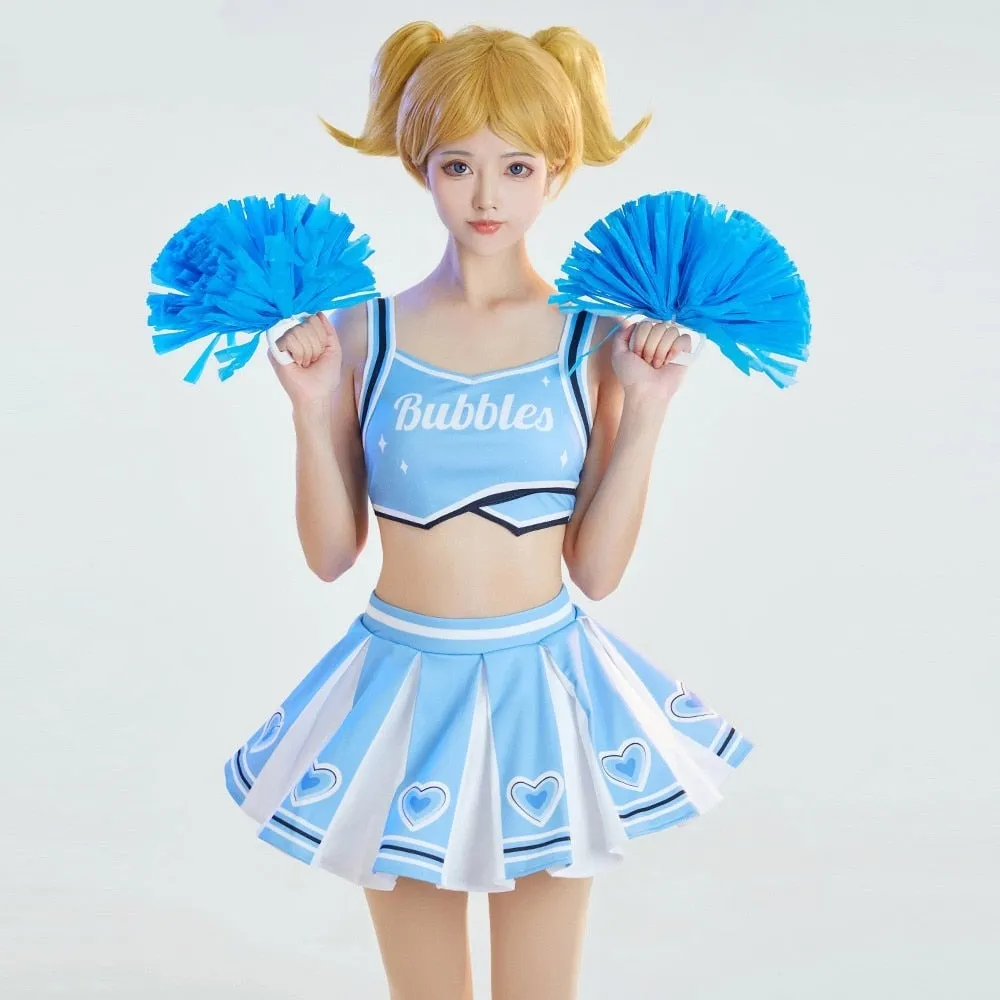 Bubbles Blue Cheerleader Costume Set