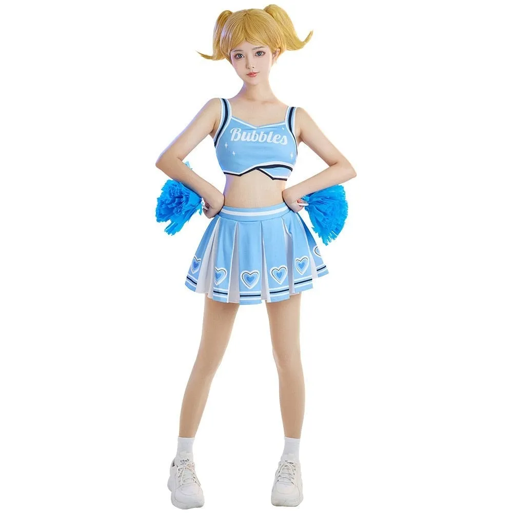 Bubbles Blue Cheerleader Costume Set