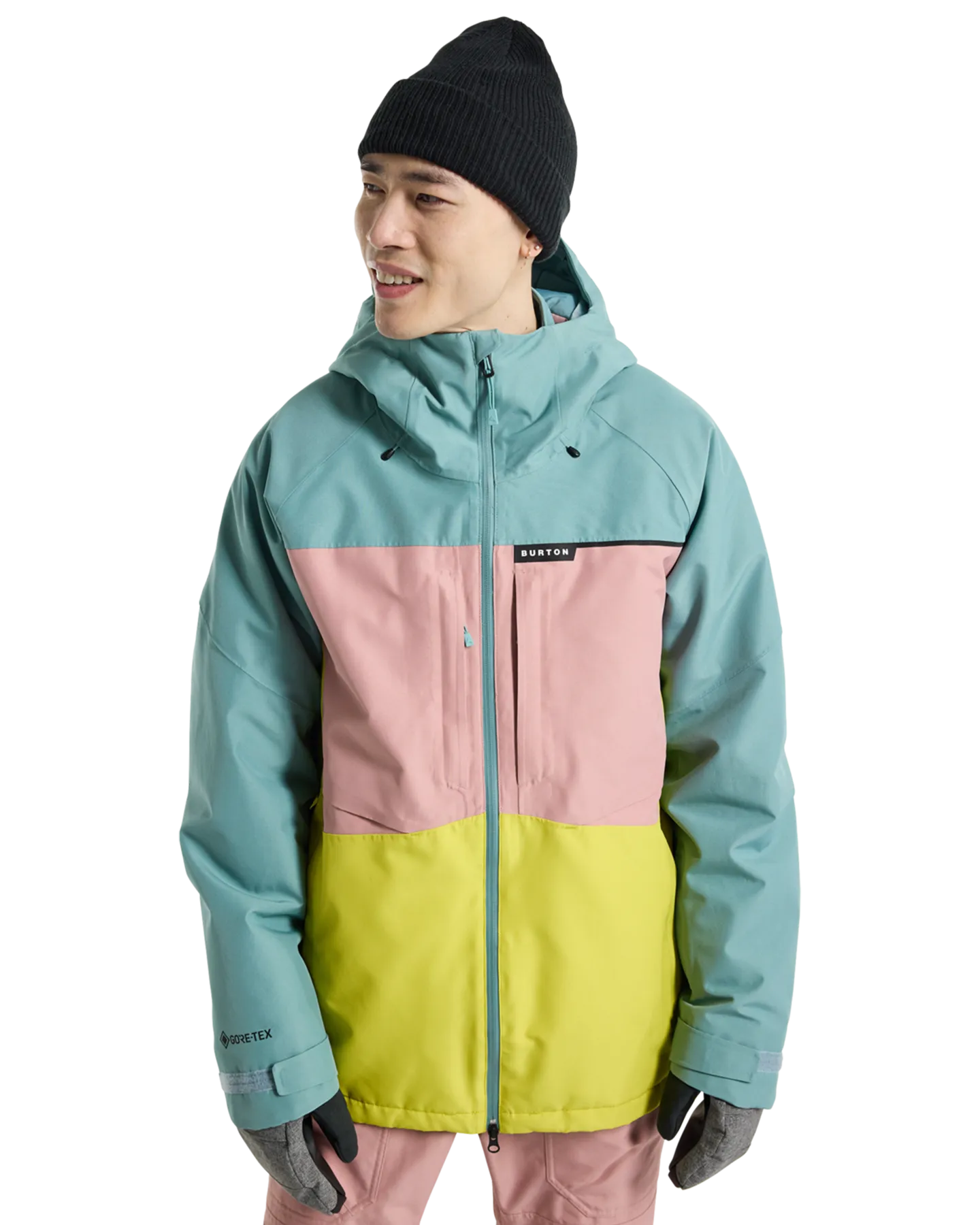 Burton Men's Pillowline Gore‑Tex 2L Snow Jacket - Rock Lichen/Powder Blush/Sulfur