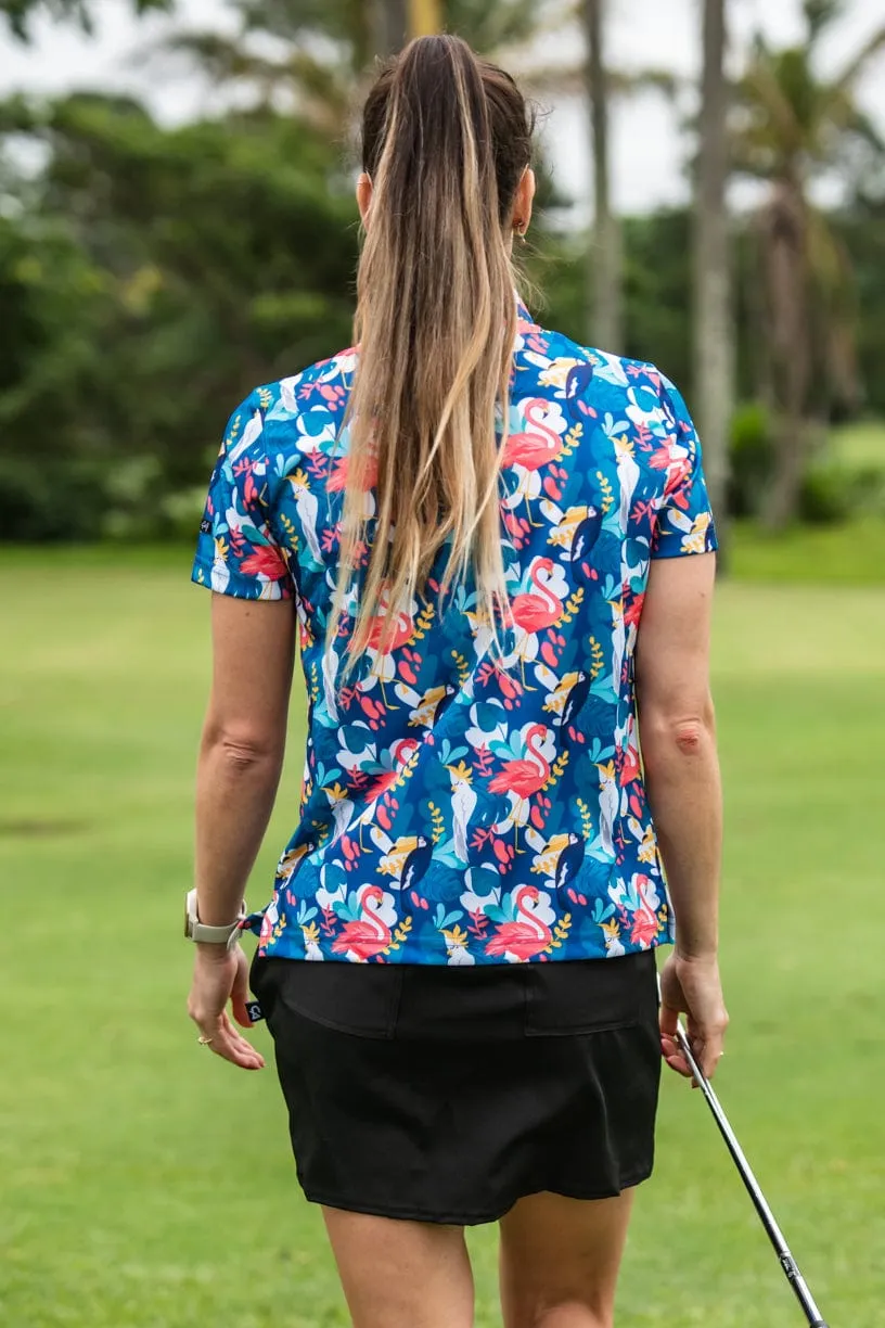 CA Ladies Funky Golf Shirt | Tropical Birds