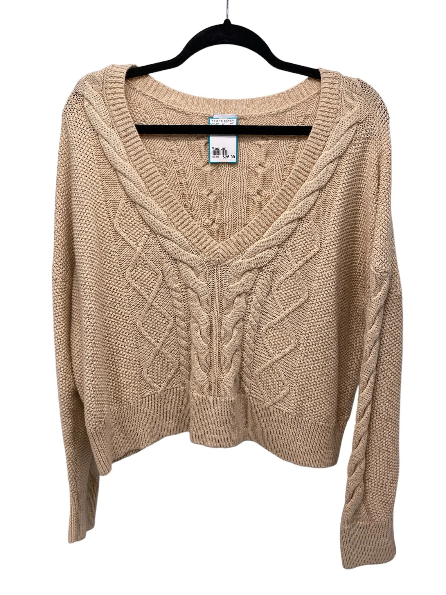 Cabi Misses Size Medium Tan Sweater