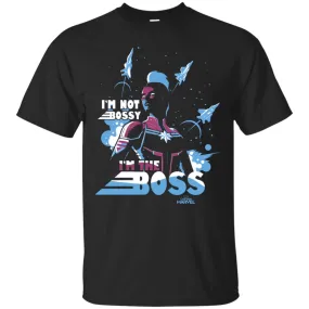 Captain Marvel I'm The Boss Space Blue Red Men Cotton T-Shirt