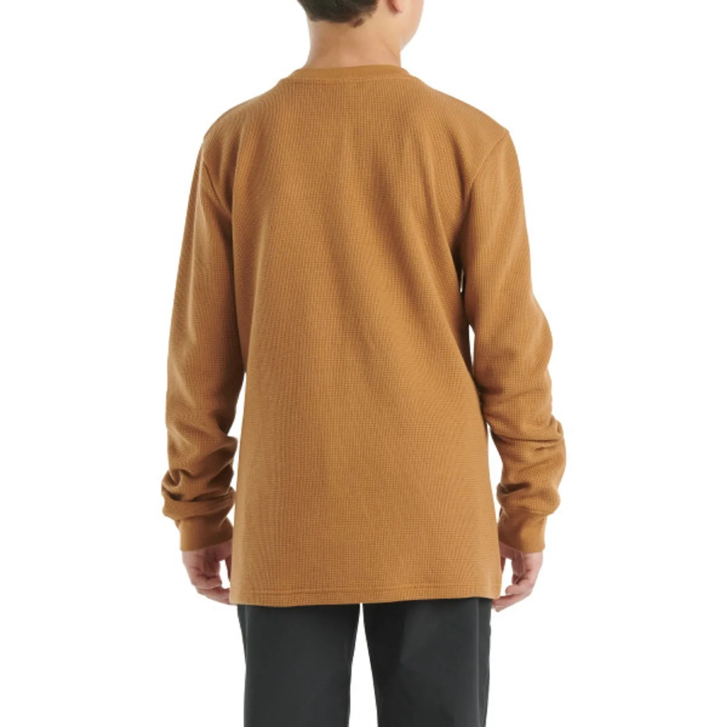 Carhartt Boys' Logo Chest Pocket Long Sleeve Henley T-Shirt