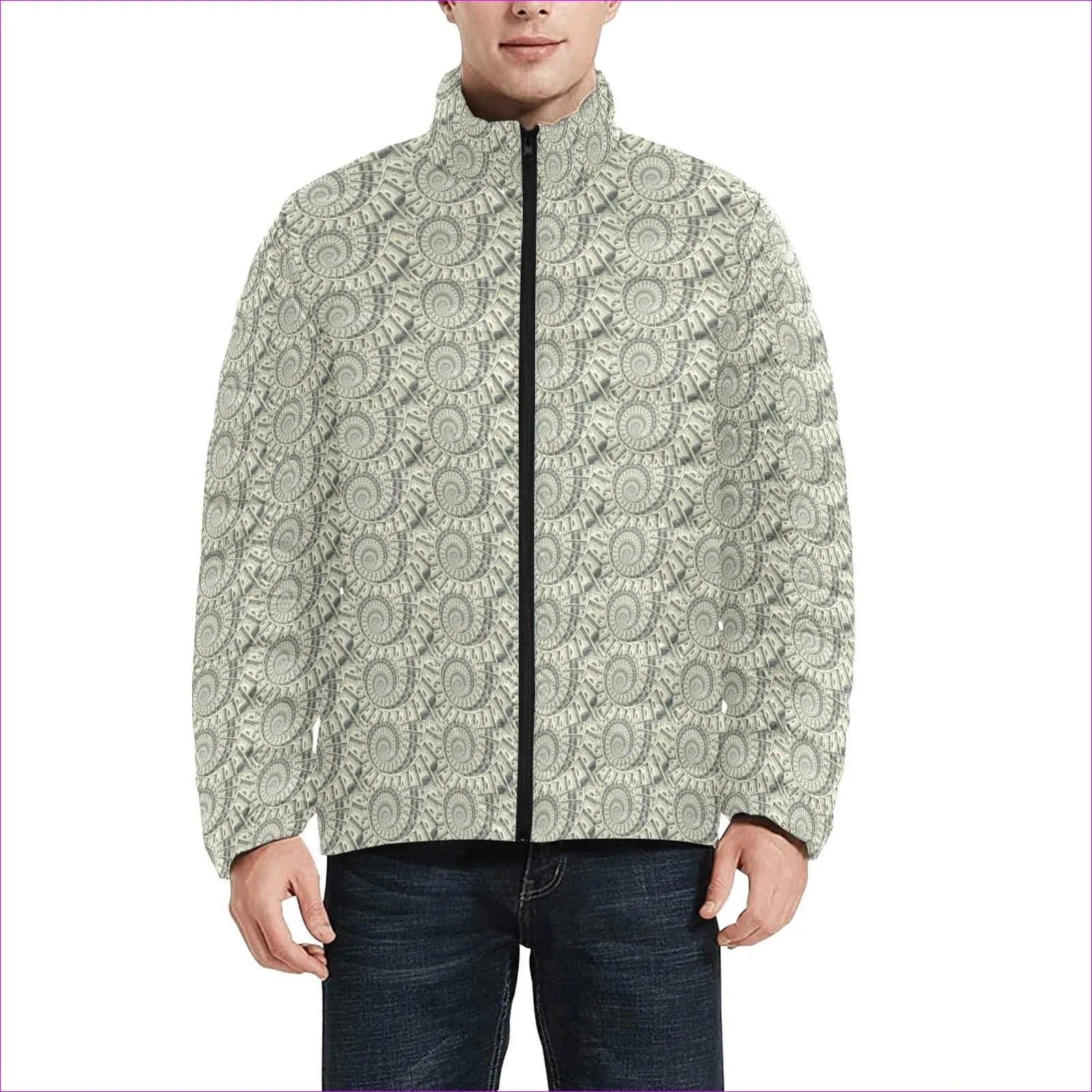 Cash Bomber Men's Stand Collar Padded Lightweight Bomber Jacket