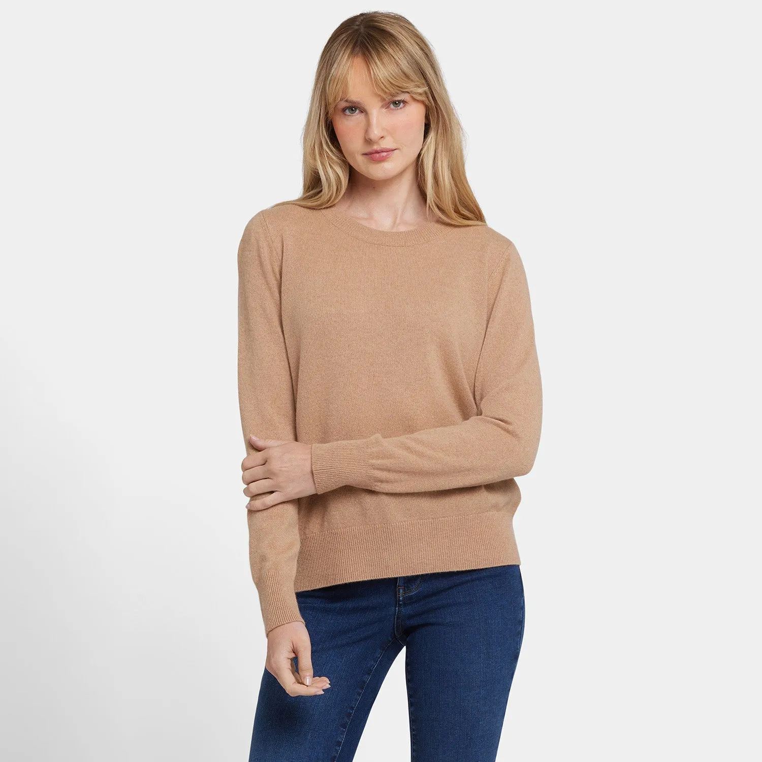 Cashmere Essential Crewneck Sweater - Tan