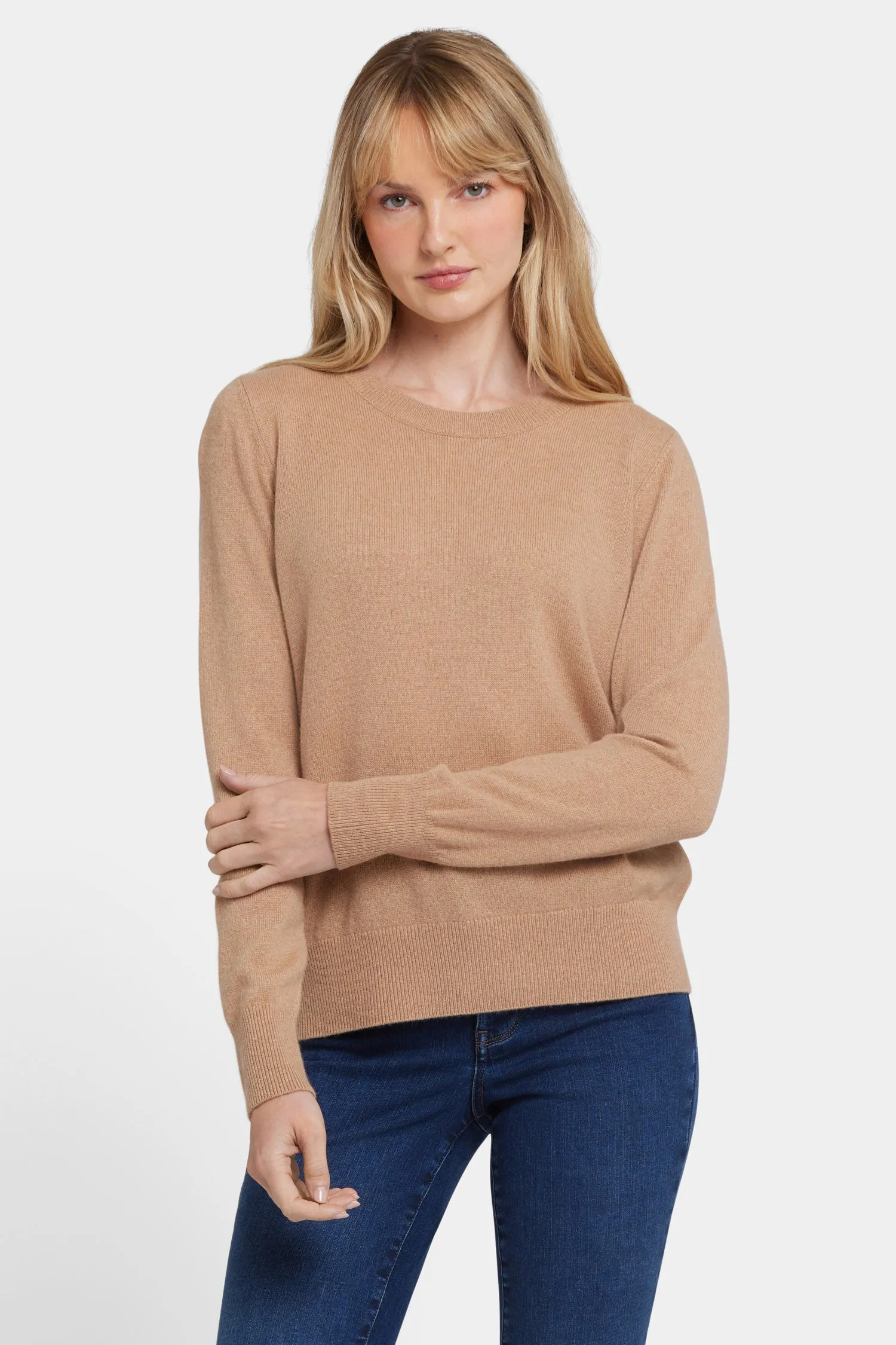 Cashmere Essential Crewneck Sweater - Tan