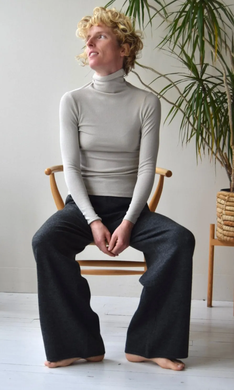 Charcoal Knit Cozy Pant