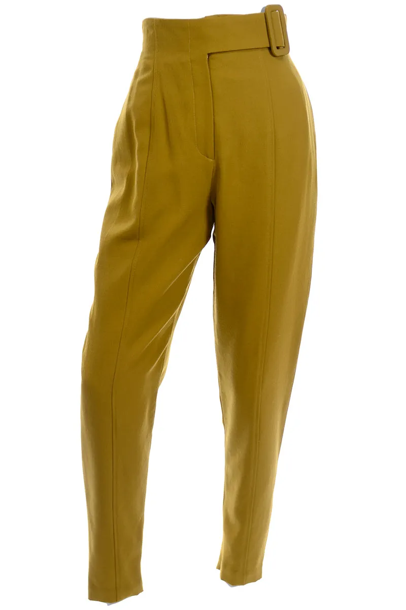 Charlotte Neuville Vintage 1980s High Waisted Mustard Pants