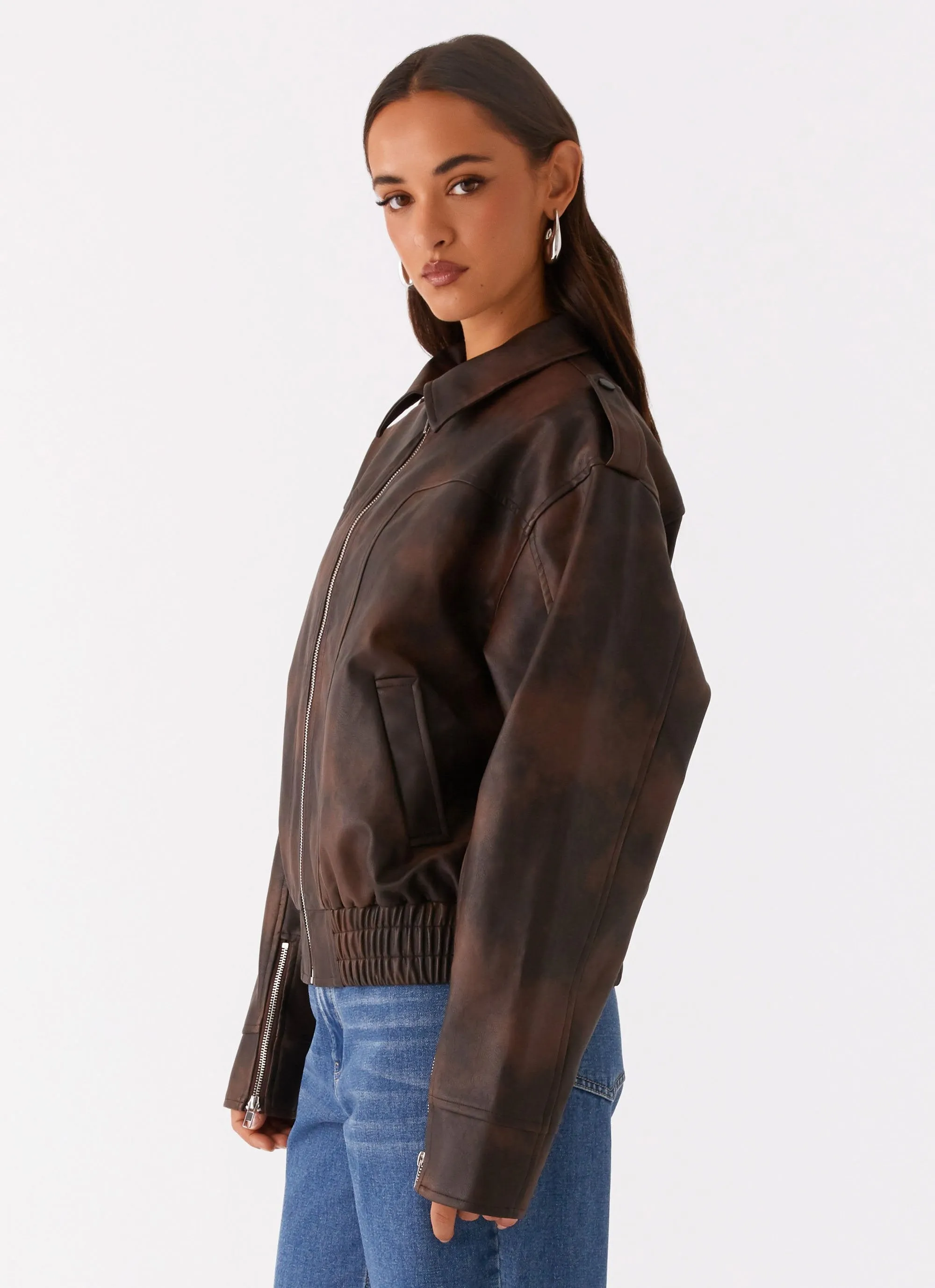 Chicago Bomber Jacket - Chocolate