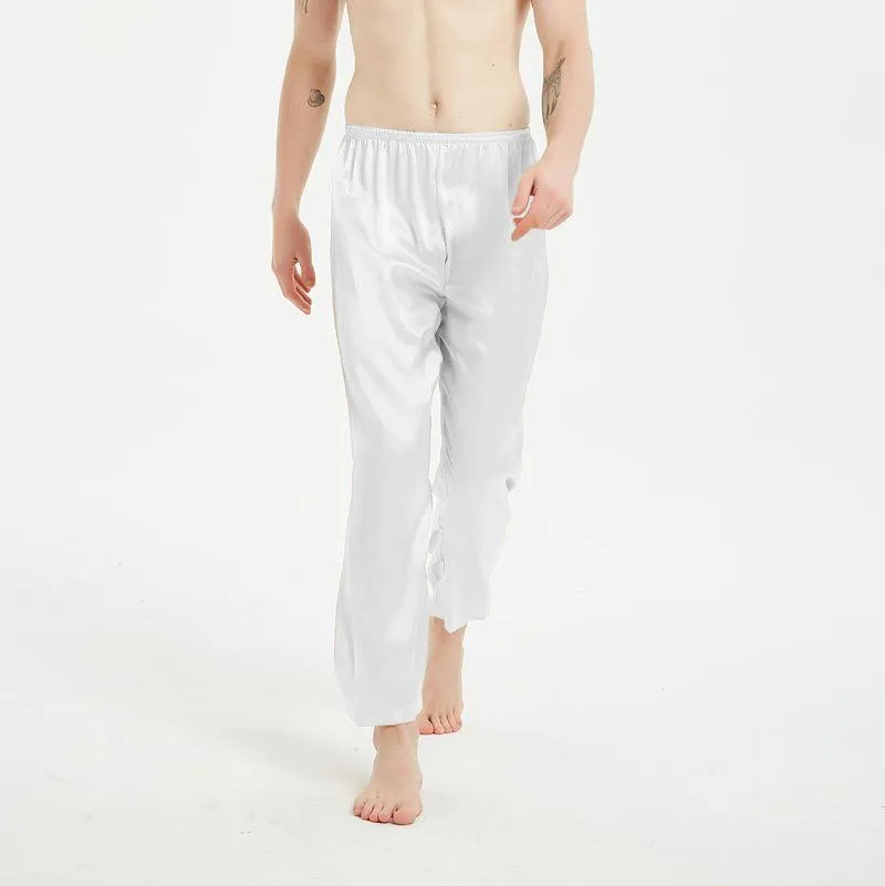 Classic 22 Momme Silk Sleepwear Pants For Men 100% Pure Silk Long Pants Nightwear